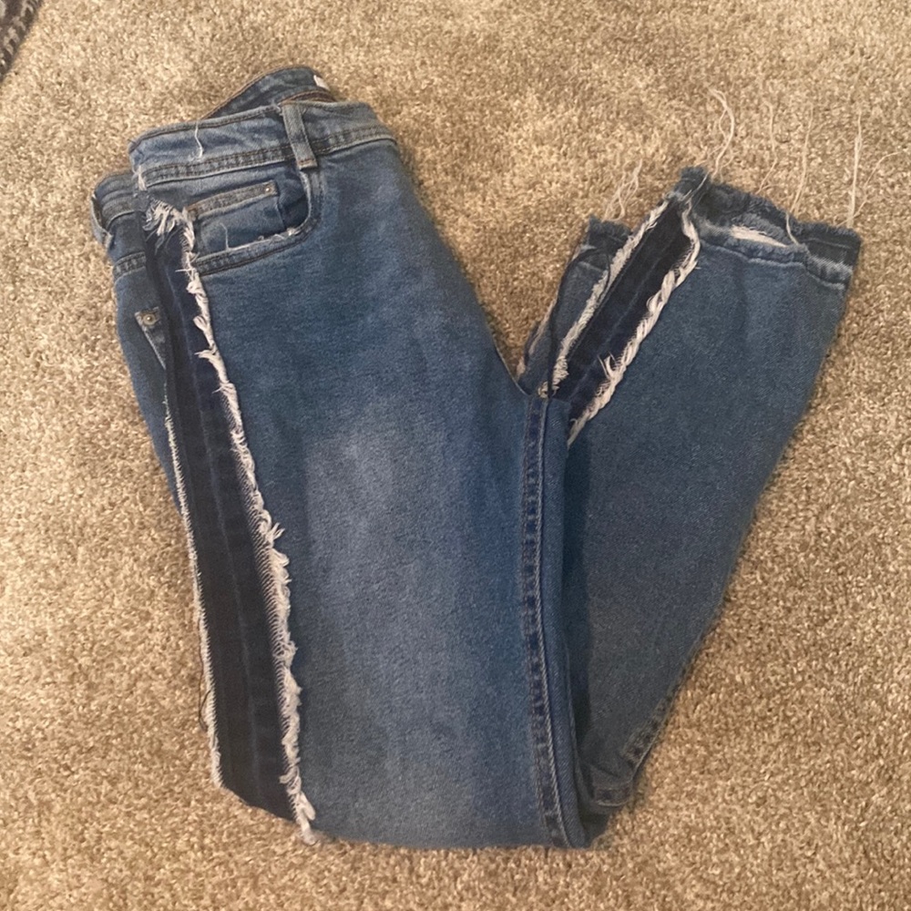 ZARA TRAFALUC SIDE FRINGE JEANS SKINNY SIZE 4